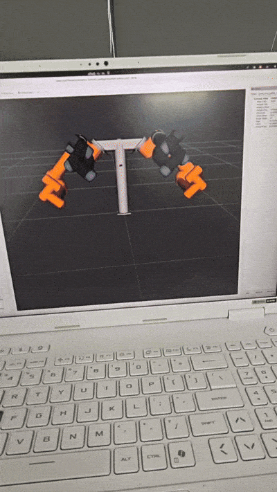 MoveIt deployment GIF for dual-arm UR5