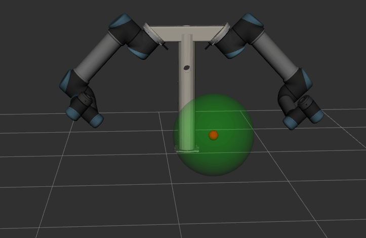ROS 2 and RViz dual-arm simulation GIF